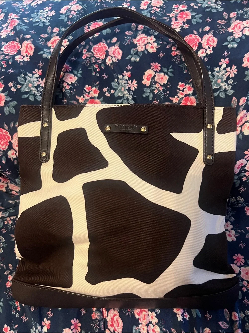 Kate spade giraffe print small satchel/tote